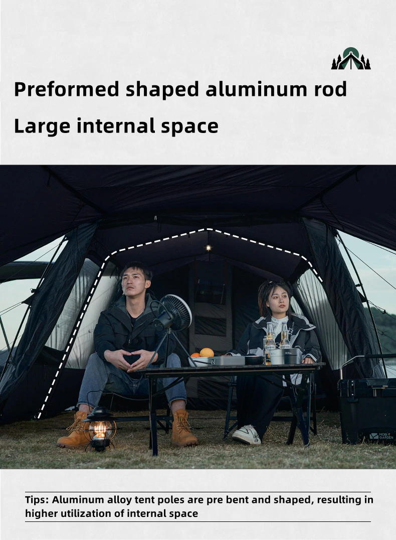 Outdoor Camping Tent Travel Camping Supplies Tunnel Double Layer LanSheng 4 (70D) Wide Space Black Four Seasons Tent Outdoor Camping Tent Travel Camping Supplies Tunnel Double Layer LanSheng 4 (70D) Wide Space Black Four Seasons Tent