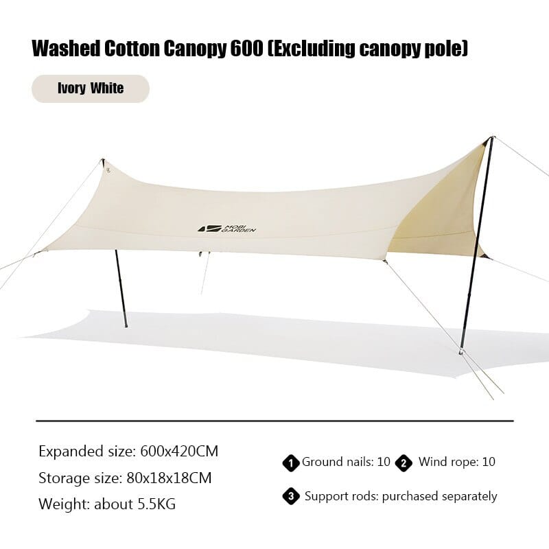 Pergola Exquisite Camping Outdoor Rainproof Sunscreen Pergola Light Luxury Camping Camping Cotton Canopy Epoch 600
