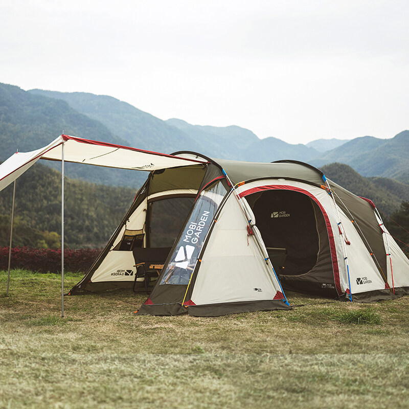Outdoor Camping Tent Travel Family Windproof And Rainproof Aluminum Pole Multi-Person Large Space Camp Tent Shelter
