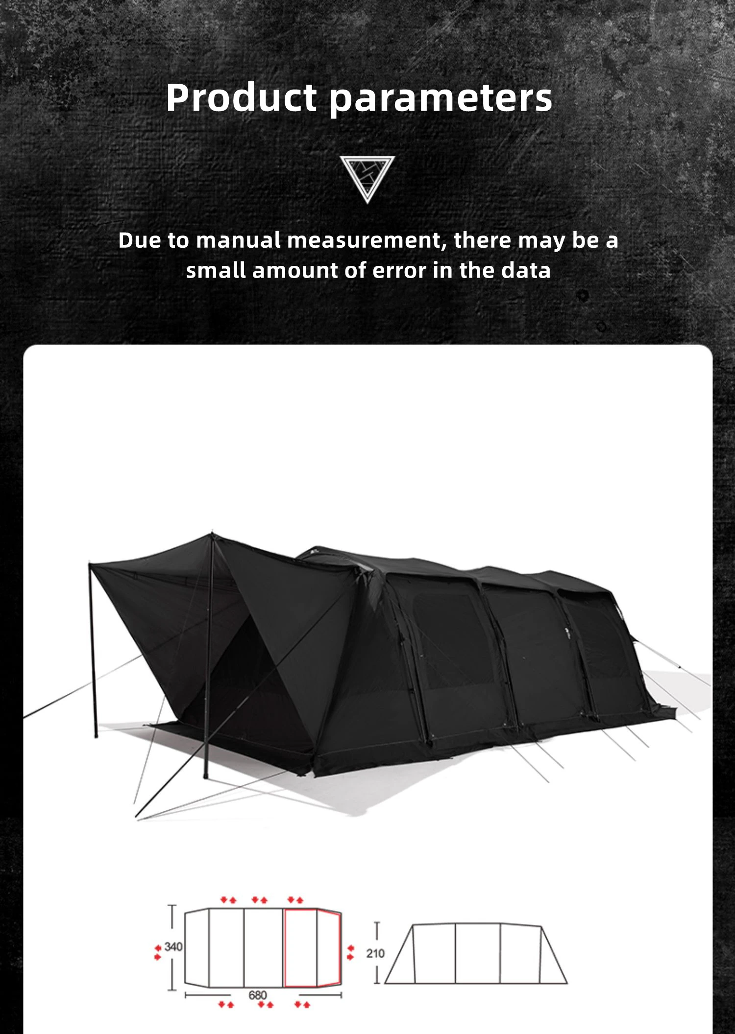 Outdoor Camping Tent Travel Camping Supplies Tunnel Double Layer LanSheng 4 (70D) Wide Space Black Four Seasons Tent Outdoor Camping Tent Travel Camping Supplies Tunnel Double Layer LanSheng 4 (70D) Wide Space Black Four Seasons Tent