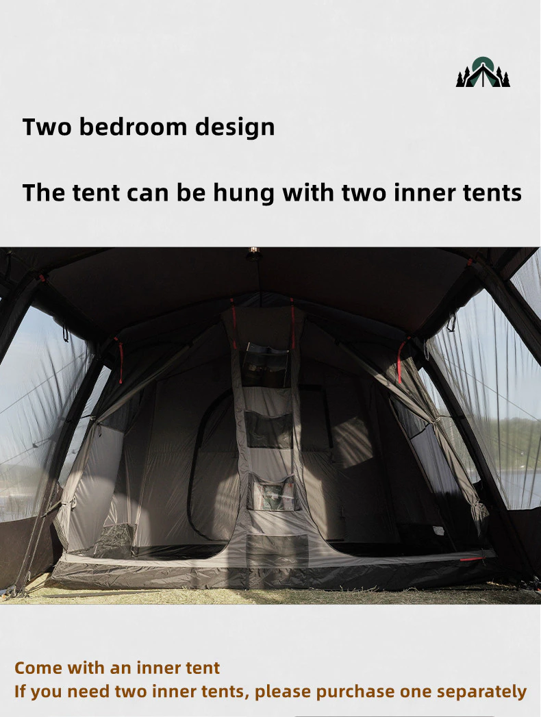 Outdoor Camping Tent Travel Camping Supplies Tunnel Double Layer LanSheng 4 (70D) Wide Space Black Four Seasons Tent Outdoor Camping Tent Travel Camping Supplies Tunnel Double Layer LanSheng 4 (70D) Wide Space Black Four Seasons Tent