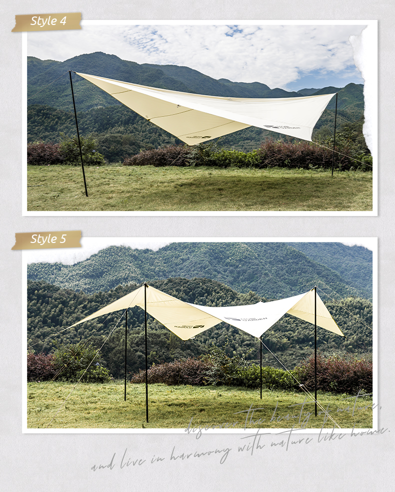 outdoor camping rain - proof sun - proof uv light luxury camping cotton large space canopy