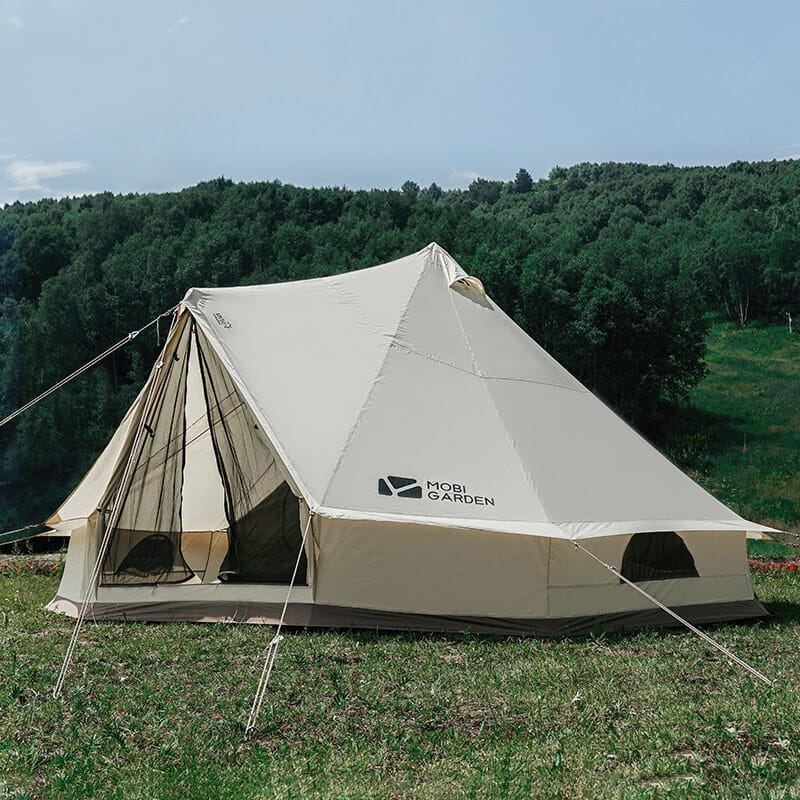 Outdoor Camping Tent Travel 5-8 Person Family Large Space Camping Thick Cotton Fabric Camping Equipment Nature Hike