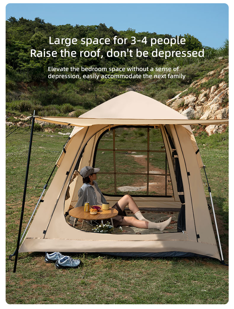 Automatic Tent 3-4 Person Camping Tent,Easy Instant Se tup Portable Backpacking for Sun Shelter,Travelling
