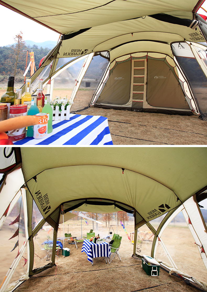 Nature Hike Outdoor Camping Tent Travel Windproof Rain Proof Double-Decker 4-5 person Super Space Camping Equipment
