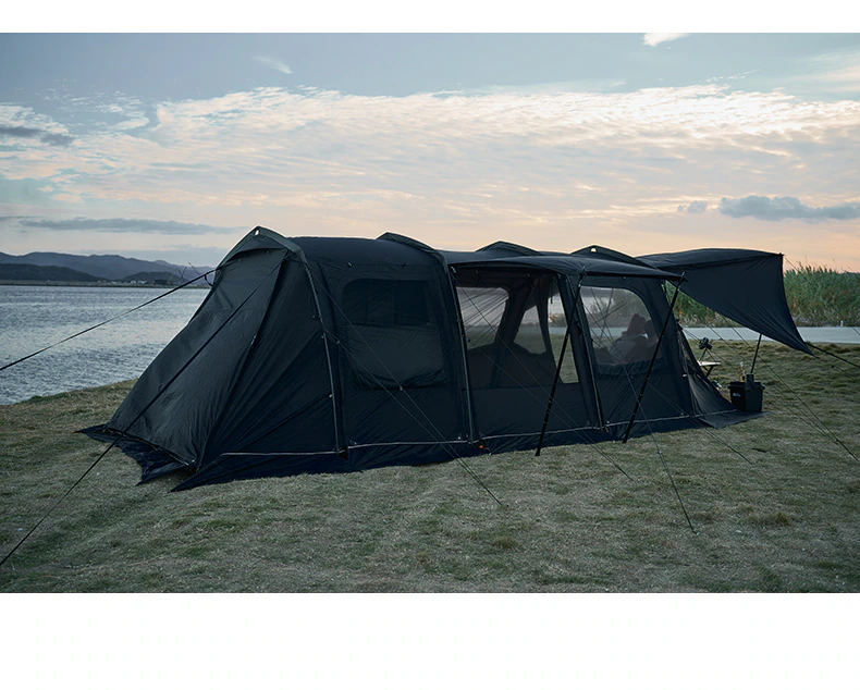 Outdoor Camping Tent Travel Camping Supplies Tunnel Double Layer LanSheng 4 (70D) Wide Space Black Four Seasons Tent Outdoor Camping Tent Travel Camping Supplies Tunnel Double Layer LanSheng 4 (70D) Wide Space Black Four Seasons Tent