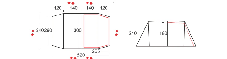 Tent Camping Outdoor Camping Equipment Windproof and Rainproof Two Rooms One Hall Large Space Tunnel Tent LanSheng Tent Camping Outdoor Camping Equipment Windproof and Rainproof Two Rooms One Hall Large Space Tunnel Tent LanSheng