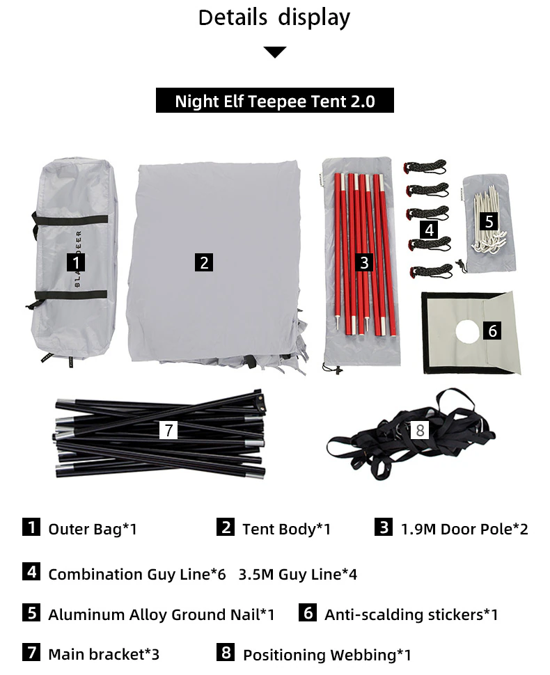 New Pyramid Tent With Snow Skirt Waterproof Camping Teepee With A Chimney Hole For Cooking Travel Tent PU3000
