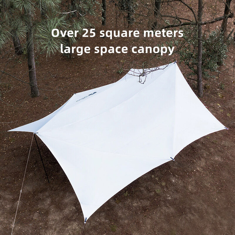 Canopy Pergola Outdoor Family Camp Camping Rain-Proof Oversize Sunscreen Hanging Silver Large Canopy
