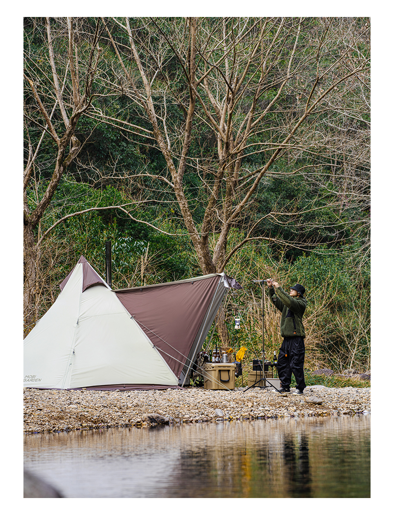 Nature Hike Camping Tent Pyramid Extra Thick with Snow Skirt Windproof Beach Tent Oxford Version Camping Equipment 1 Sold