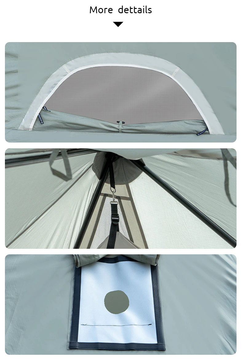 New Pyramid Tent With Snow Skirt Waterproof Camping Teepee With A Chimney Hole For Cooking Travel Tent PU3000