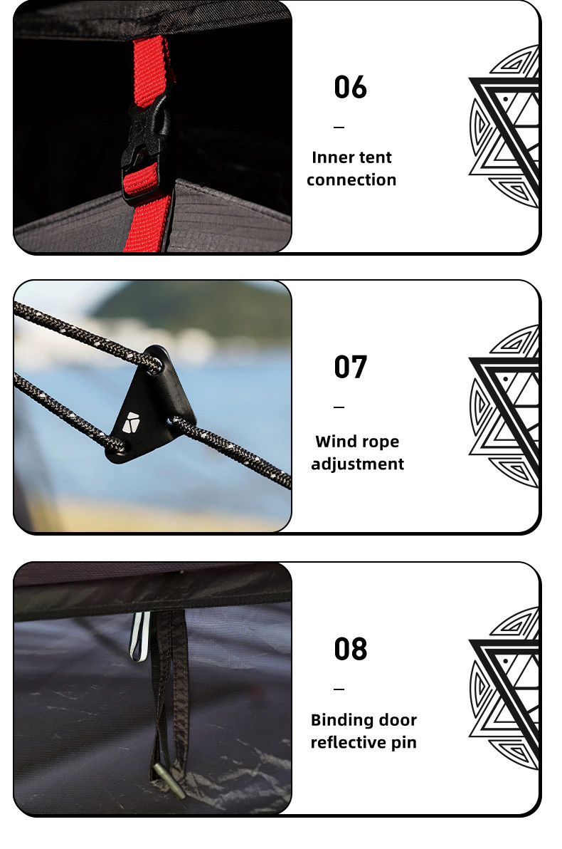 Outdoor Camping Tent Travel Camping Supplies Tunnel Double Layer LanSheng 4 (70D) Wide Space Black Four Seasons Tent Outdoor Camping Tent Travel Camping Supplies Tunnel Double Layer LanSheng 4 (70D) Wide Space Black Four Seasons Tent