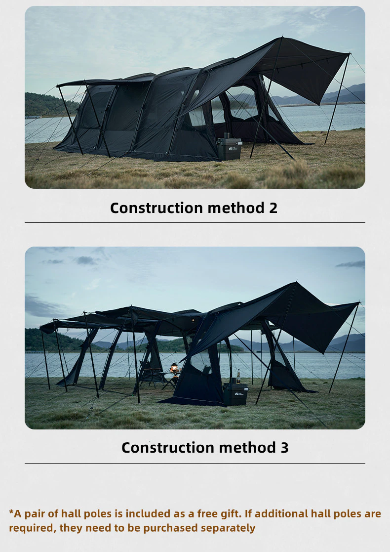 Outdoor Camping Tent Travel Camping Supplies Tunnel Double Layer LanSheng 4 (70D) Wide Space Black Four Seasons Tent Outdoor Camping Tent Travel Camping Supplies Tunnel Double Layer LanSheng 4 (70D) Wide Space Black Four Seasons Tent