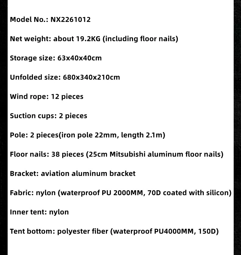 Outdoor Camping Tent Travel Camping Supplies Tunnel Double Layer LanSheng 4 (70D) Wide Space Black Four Seasons Tent Outdoor Camping Tent Travel Camping Supplies Tunnel Double Layer LanSheng 4 (70D) Wide Space Black Four Seasons Tent