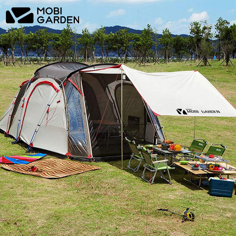 Outdoor Camping Tent Travel Family Windproof And Rainproof Aluminum Pole Multi-Person Large Space Camp Tent Shelter