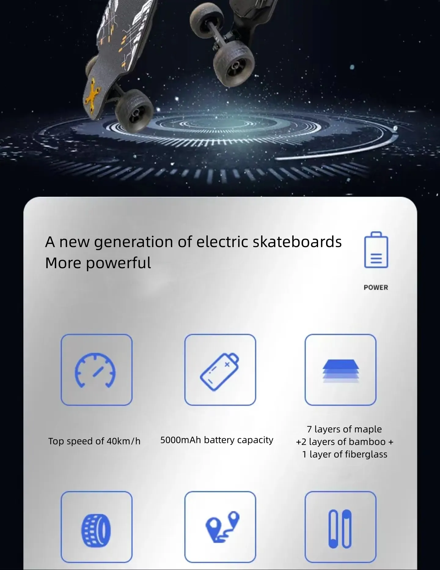 GryanOutdoor off-road electric skateboard four wheel adult work transport walking artifact balance car campus electric longboard