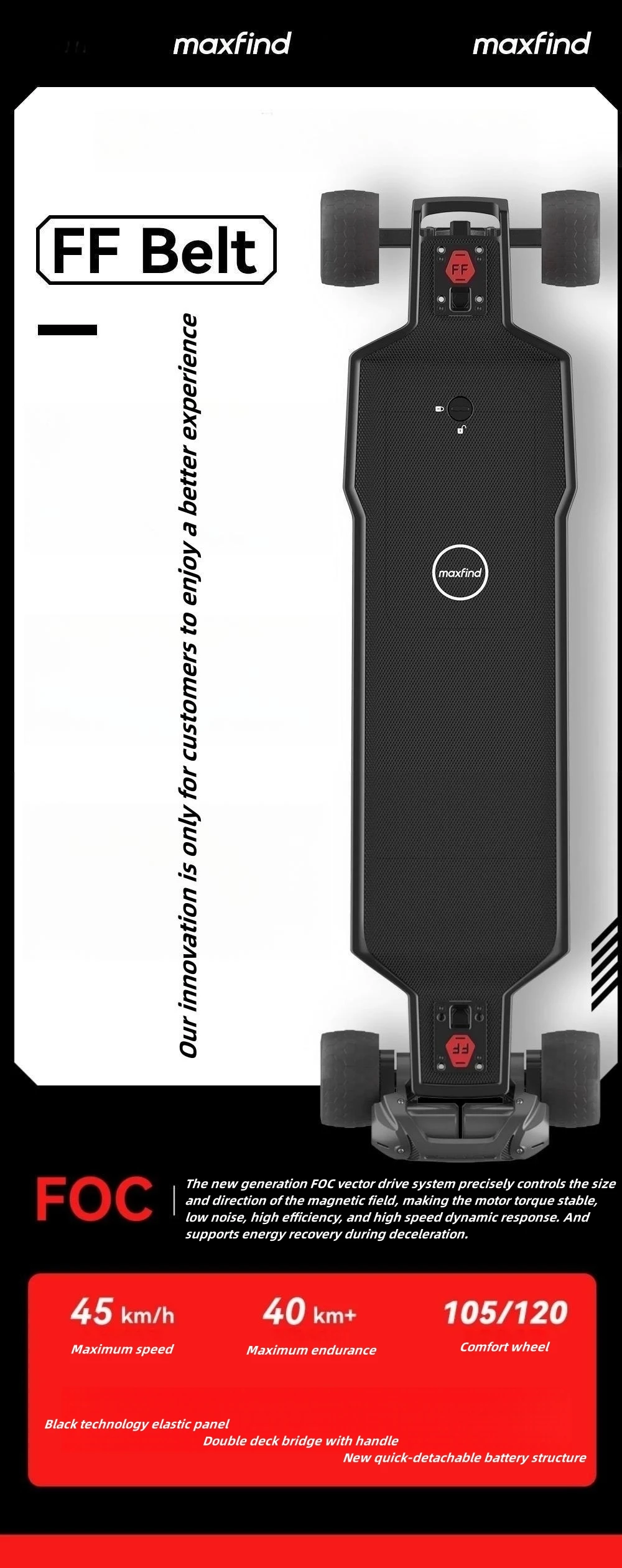 Maxfind new FF BELT electric scooter scooter all-terrain off-road dual drive remote control adult