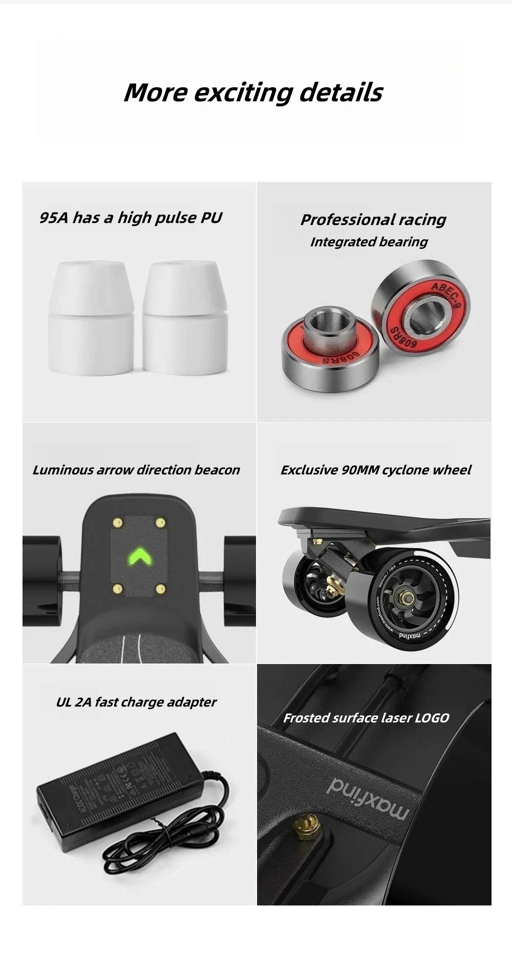 Maxfinds new Max5 series four-wheel electric skateboard remote control dual-drive adult commuter scooter