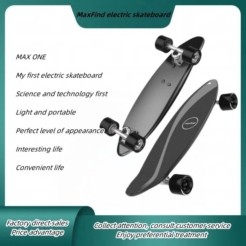 Maxfind ONE smart lightweight youth four-wheel electric scooter portable small fish board walking device remote control