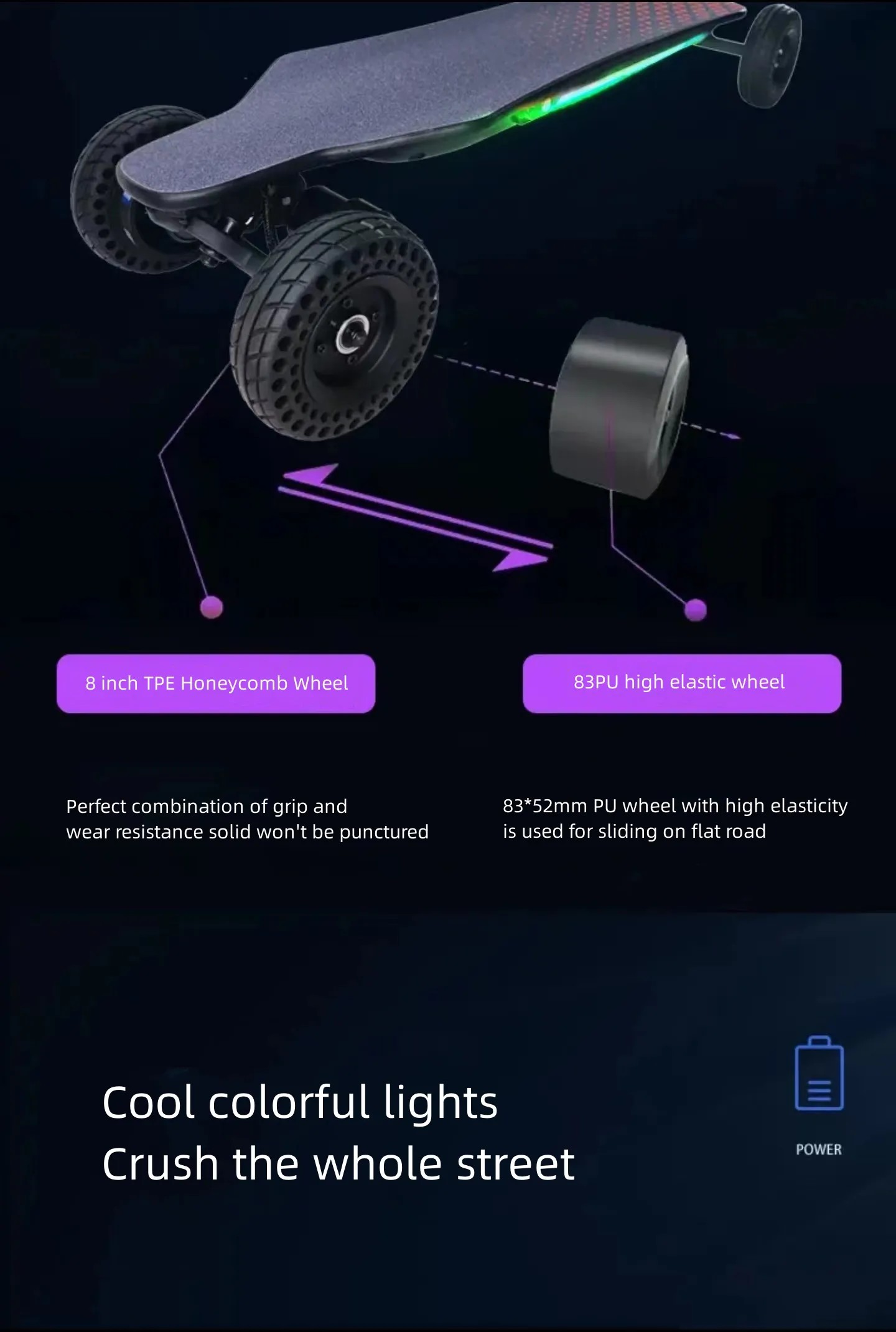 Gryan SUV Jupiter all-terrain electric scooter Electric land impact board replacement walking speed down waterproof skateboard