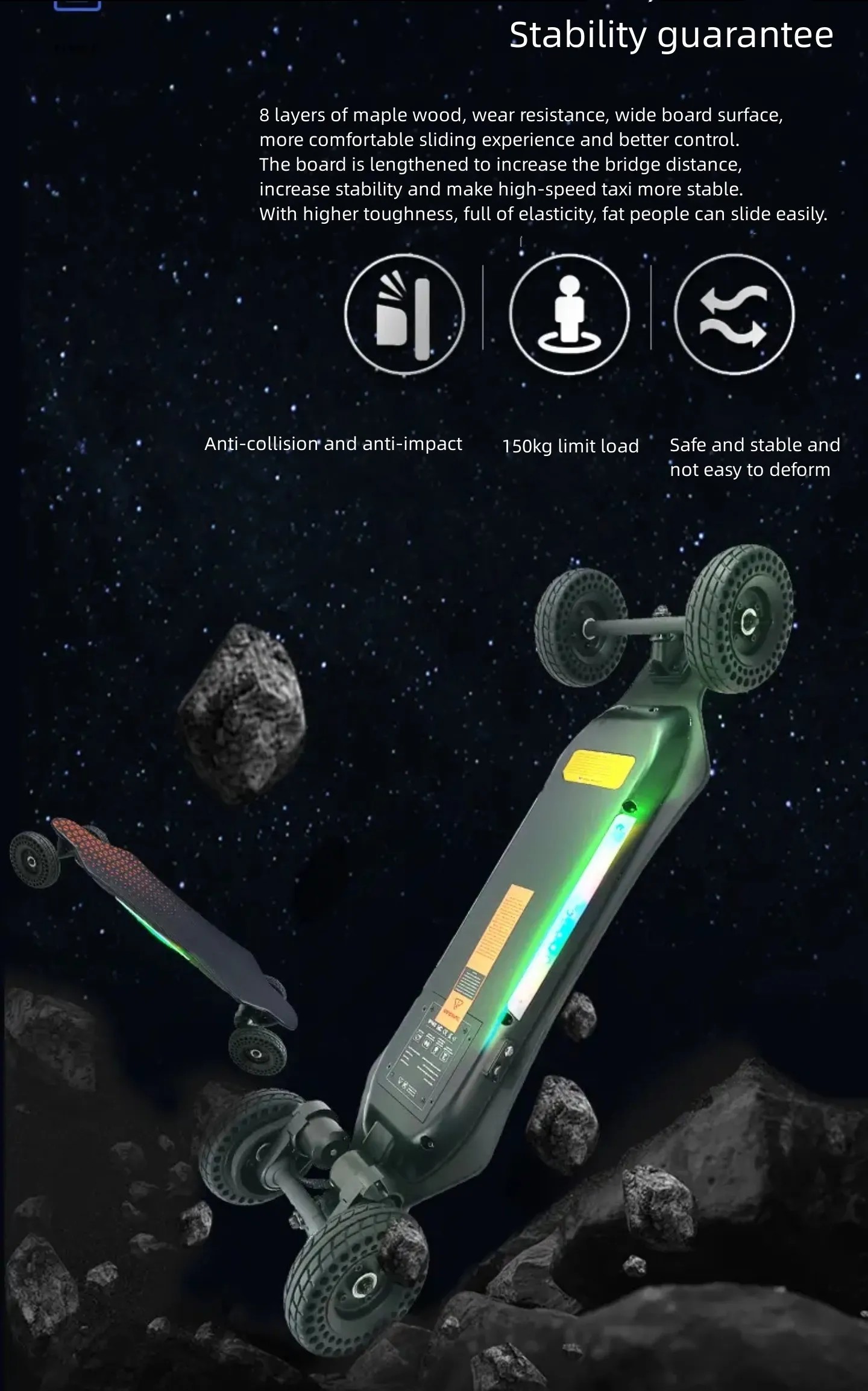 Gryan SUV Jupiter all-terrain electric scooter Electric land impact board replacement walking speed down waterproof skateboard