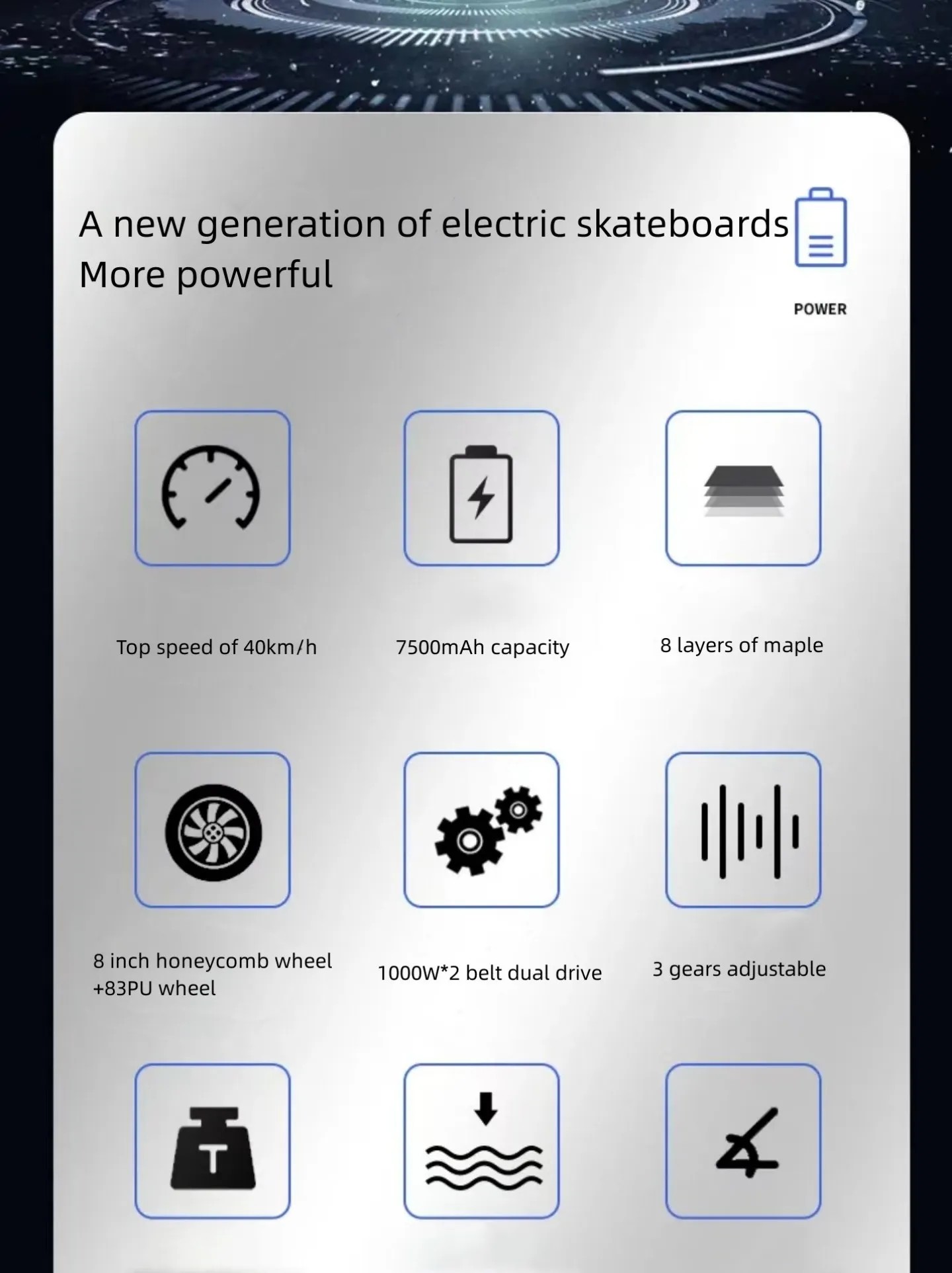 Gryan SUV Jupiter all-terrain electric scooter Electric land impact board replacement walking speed down waterproof skateboard