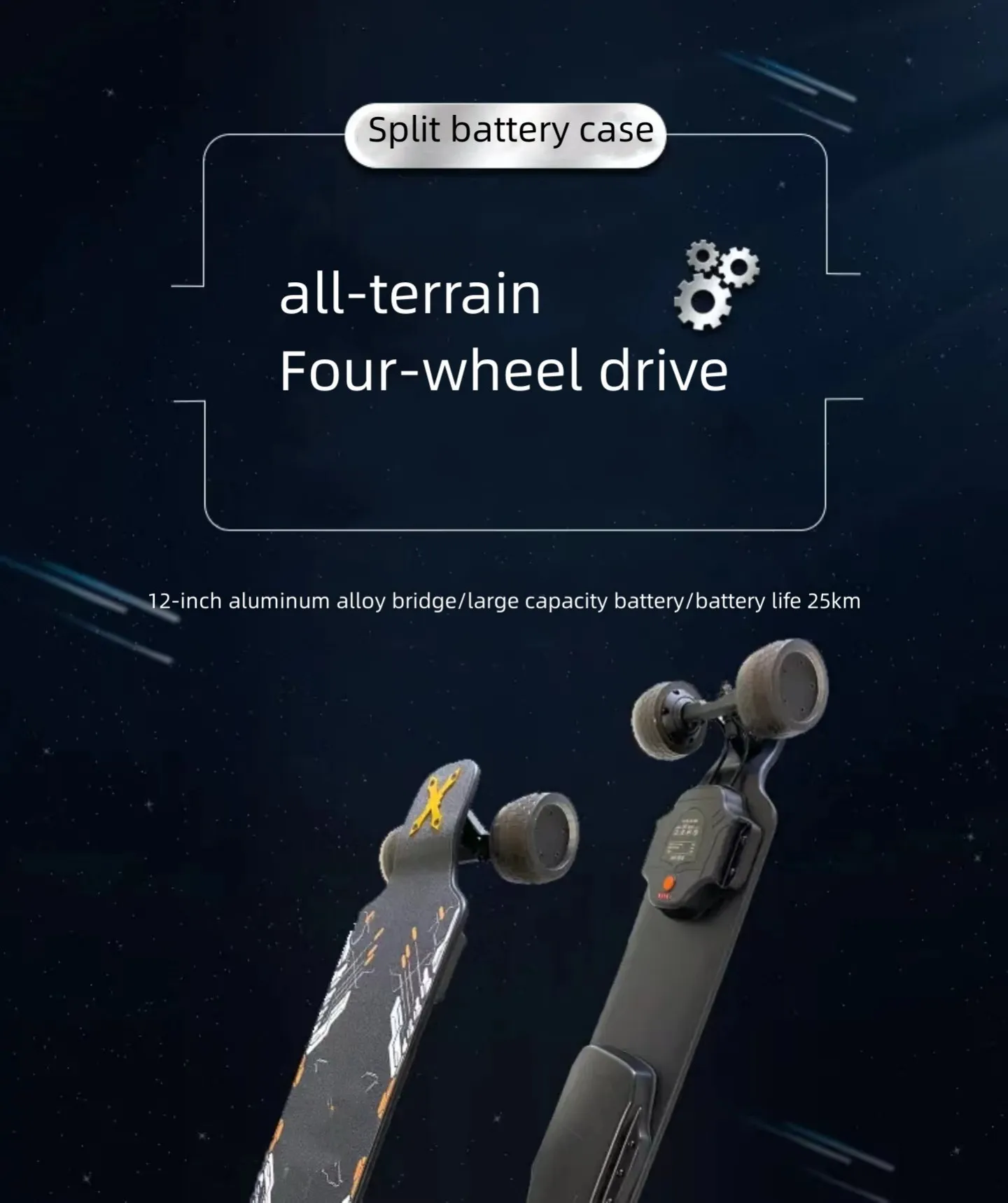 GryanOutdoor off-road electric skateboard four wheel adult work transport walking artifact balance car campus electric longboard