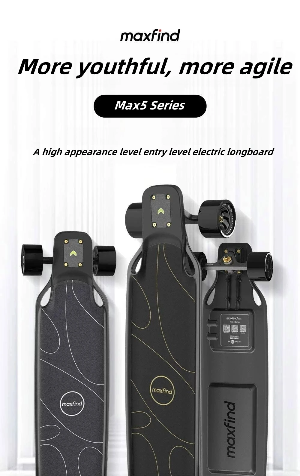 Maxfinds new Max5 series four-wheel electric skateboard remote control dual-drive adult commuter scooter