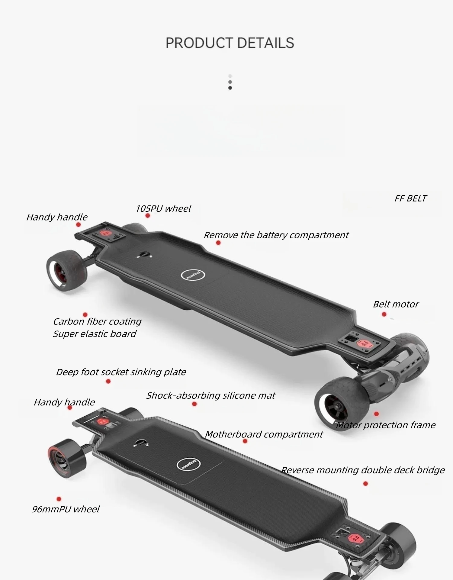 Maxfind new FF BELT electric scooter scooter all-terrain off-road dual drive remote control adult