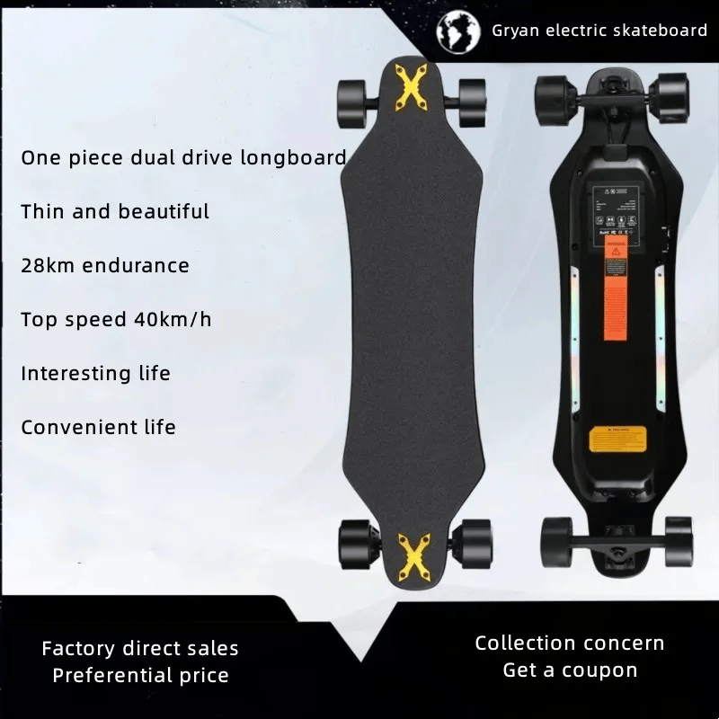 Gryan Aurora electric Scooter four-wheel land impact fast descent longboard campus walking brush street entry preferred