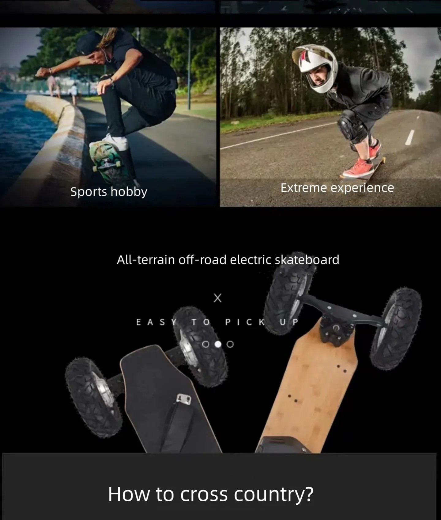 Gryan off-road scooter all-terrain highway version wireless remote control adult convenient mobility electric skateboard