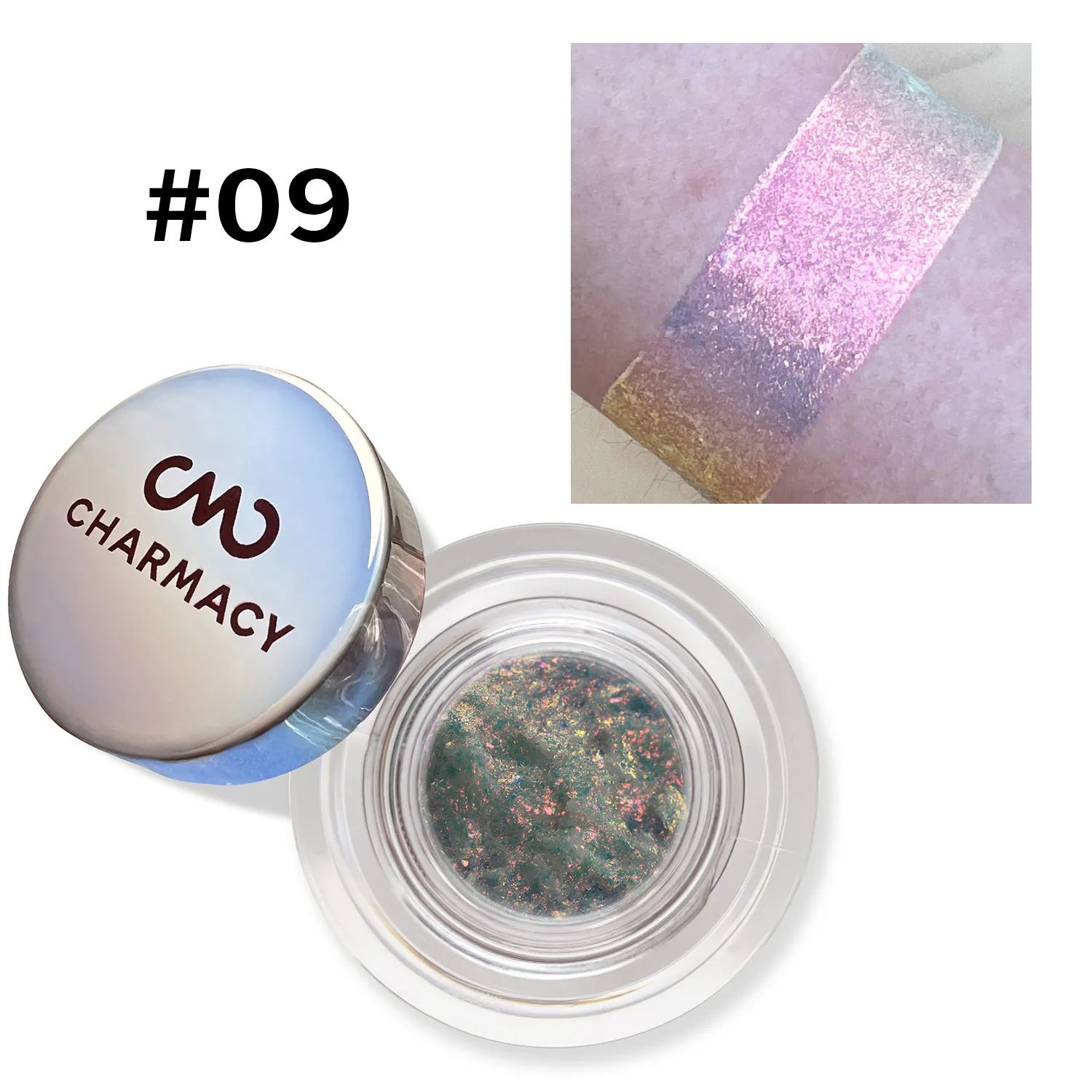 CHARMACY New 10 Color Multichrome Gel Eyeshadow Chameleon Shiny Gel Eyeshadows Flakes Gel Eye Makeup Duochrome Glitter Eye