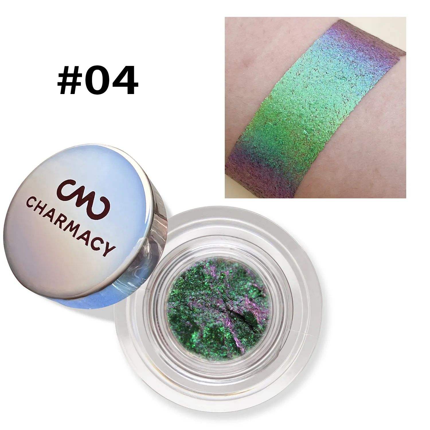 CHARMACY New 10 Color Multichrome Gel Eyeshadow Chameleon Shiny Gel Eyeshadows Flakes Gel Eye Makeup Duochrome Glitter Eye