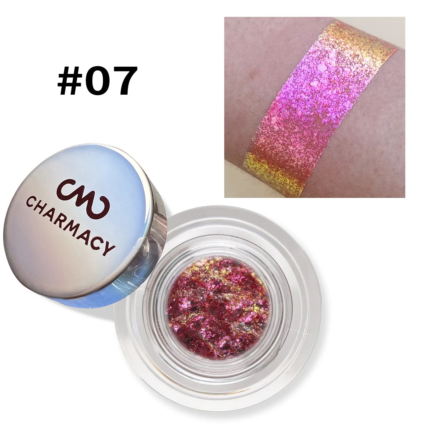 CHARMACY New 10 Color Multichrome Gel Eyeshadow Chameleon Shiny Gel Eyeshadows Flakes Gel Eye Makeup Duochrome Glitter Eye