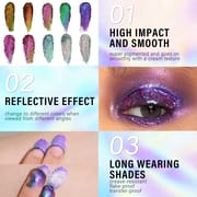 CHARMACY New 10 Color Multichrome Gel Eyeshadow Chameleon Shiny Gel Eyeshadows Flakes Gel Eye Makeup Duochrome Glitter Eye