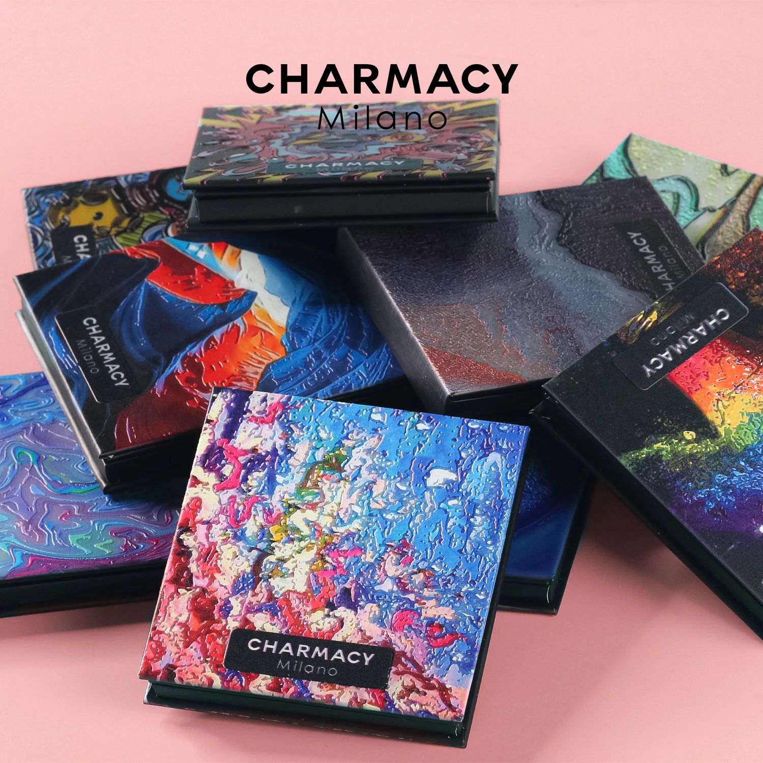 CHARMACY Glitter Matte Eyeshadow Palette 10 Pattern 3D Printing Eye Pigment Shadows Waterproof Longstay Eye Makeup Dropshipping
