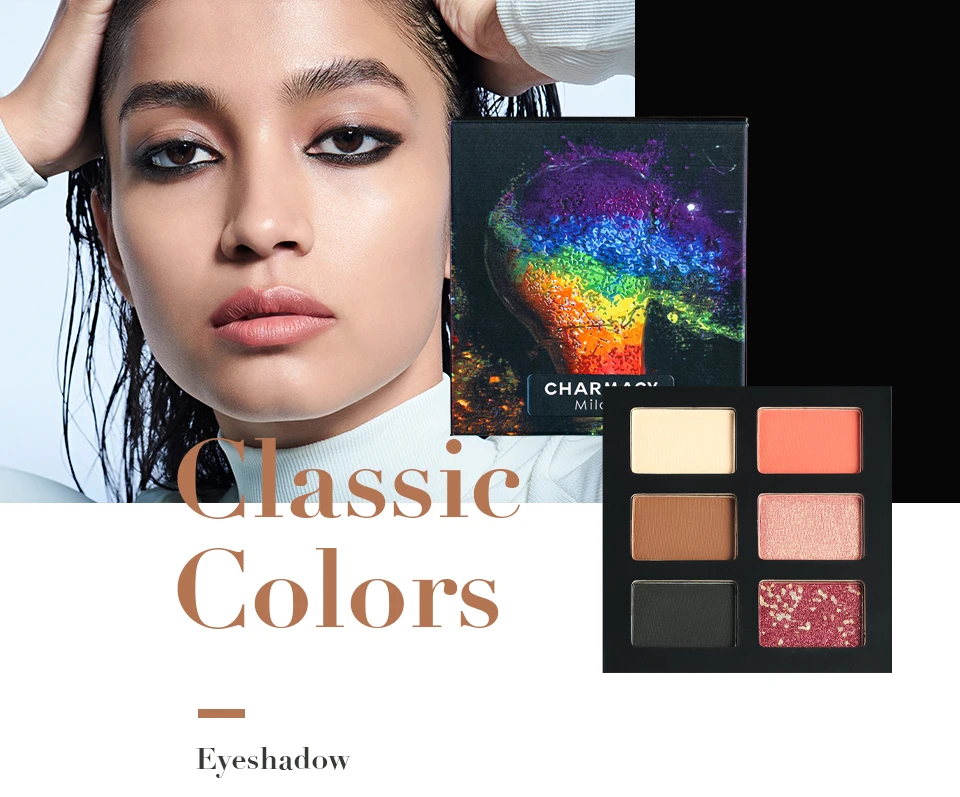 CHARMACY Glitter Matte Eyeshadow Palette 10 Pattern 3D Printing Eye Pigment Shadows Waterproof Longstay Eye Makeup Dropshipping