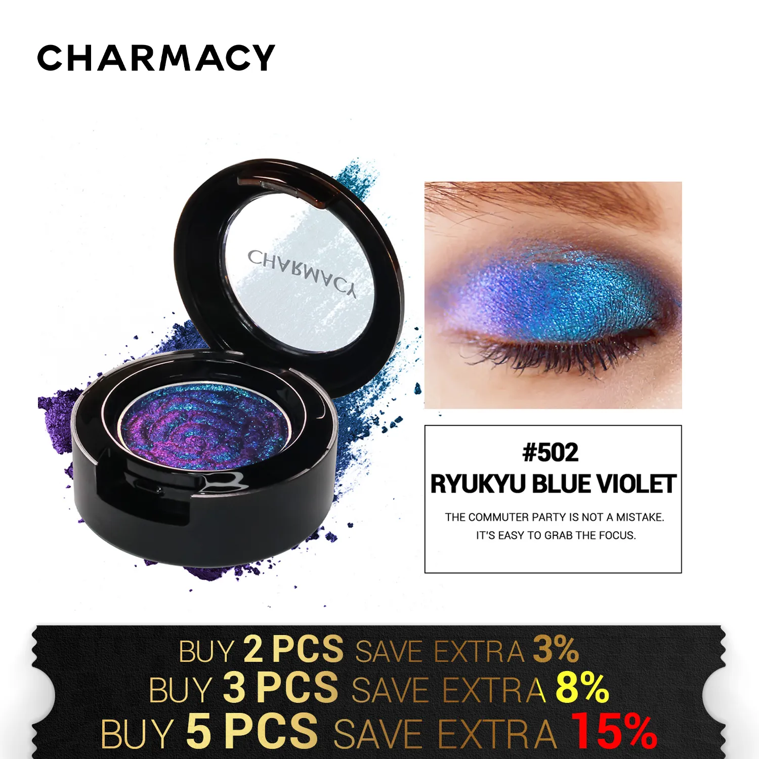 CHARMACY Chameleon Glitter Eyeshadow Insane Shifters Long Lasting Single Shimmer Eyeshadows Eye Makeup Cosmetic for Women Coupon & Discount