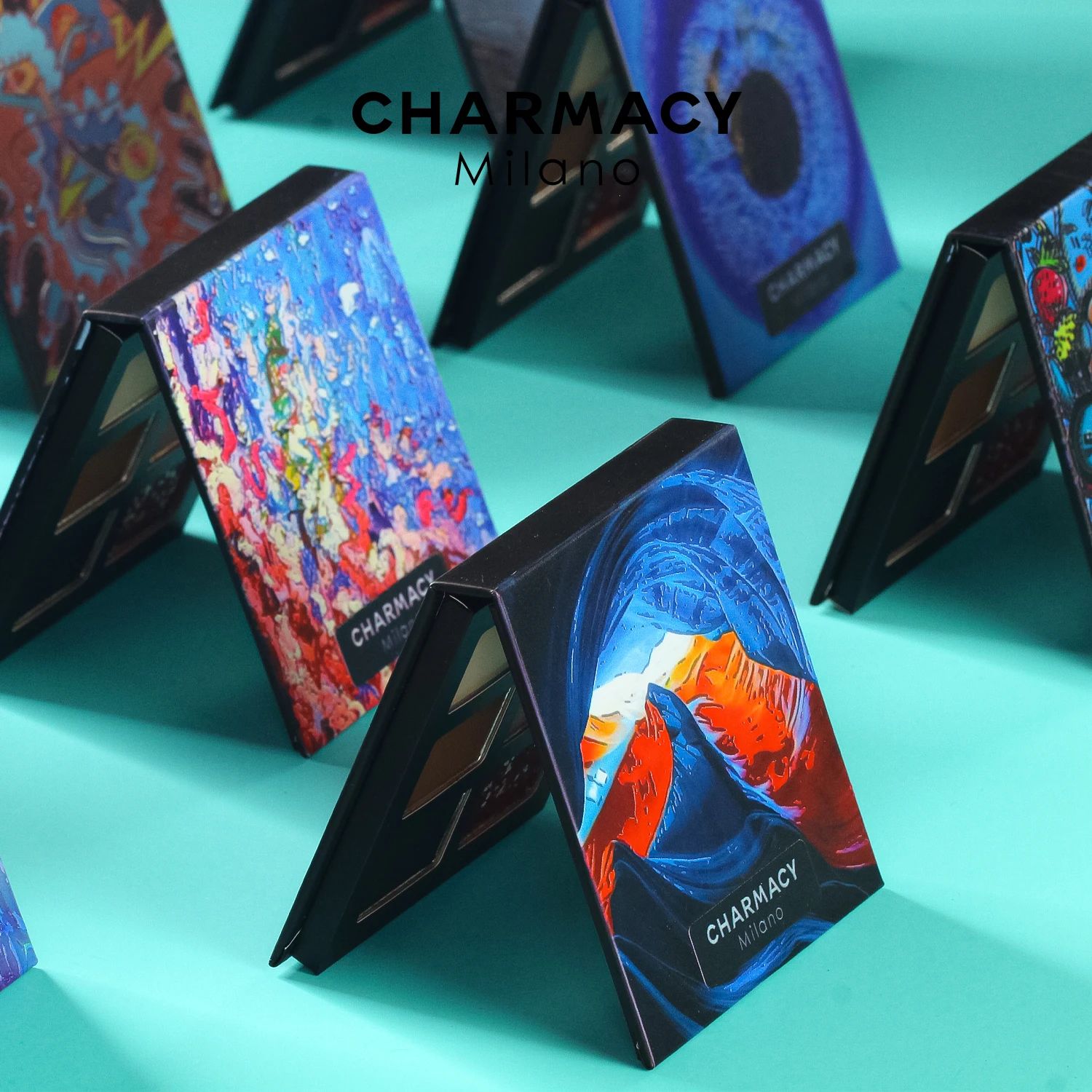 CHARMACY Glitter Matte Eyeshadow Palette 10 Pattern 3D Printing Eye Pigment Shadows Waterproof Longstay Eye Makeup Dropshipping