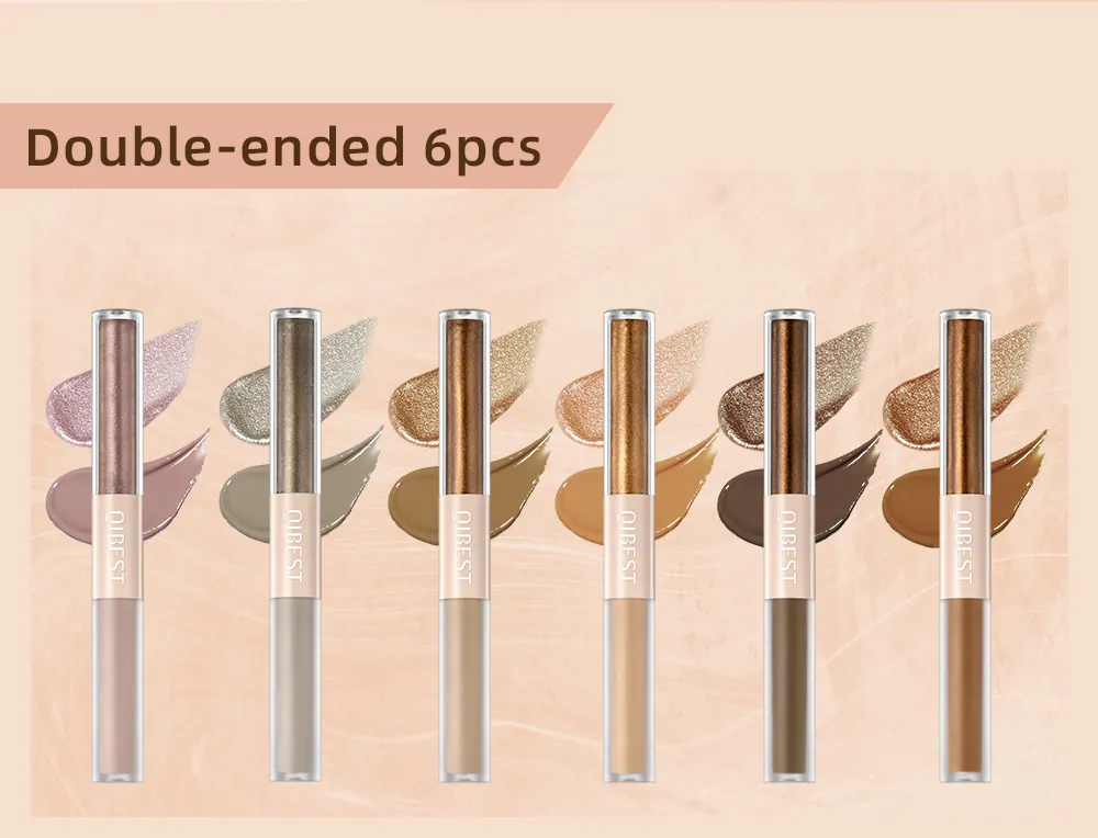 2 In 1 Stick Pearly Matte Eyeshadow Cream Smooth Nude Eye Makeup Liquid Contour Shadow Stick Waterproof Shimmer High Light Pen