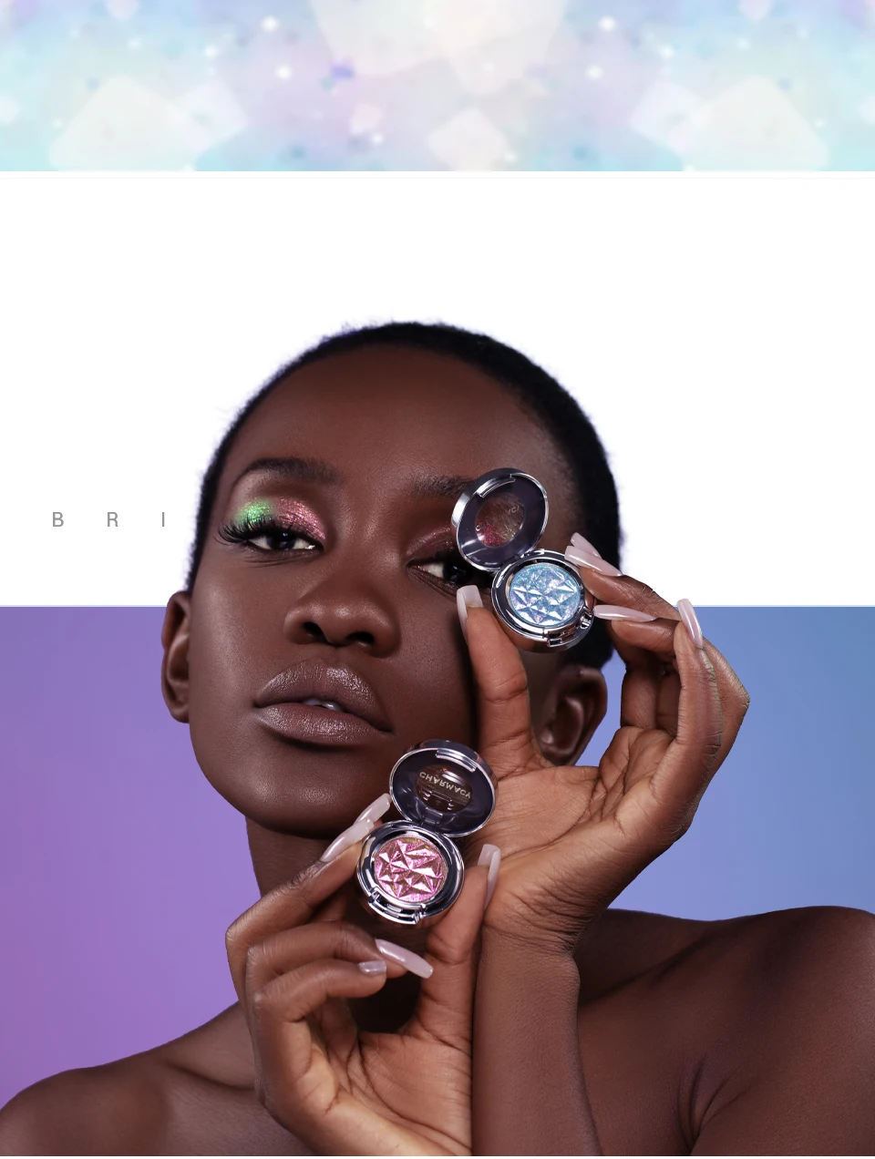CHARMACY Duochrome Long-lasting Eyeshadow Palette High Quality Pigment Shadows with Glitter Makeup Cosmetic for Eye Women