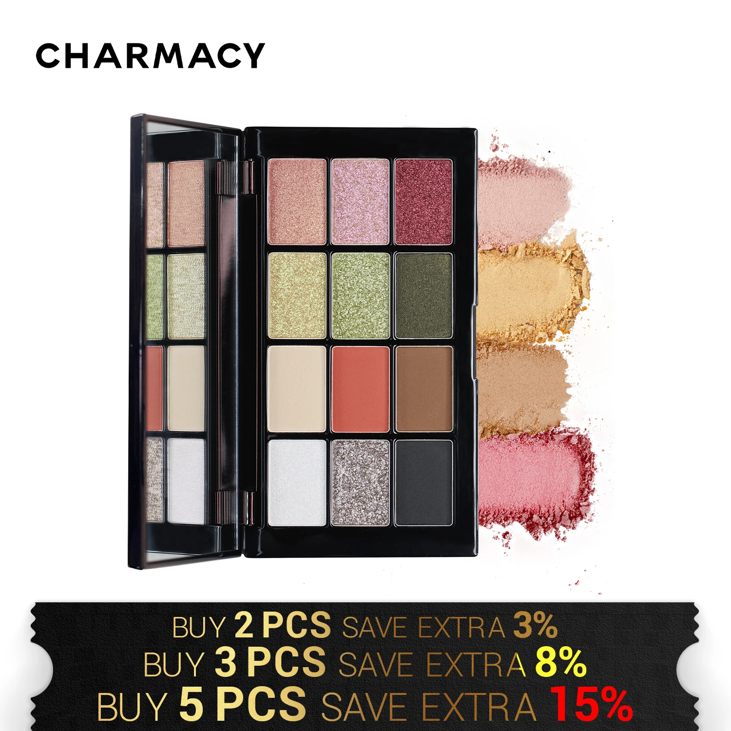 CHARMACY 12 Colors Glitter Eyeshadows Palette High Quality Professional Eye Shadow Makeup for Women Cosmetic Free Shipping