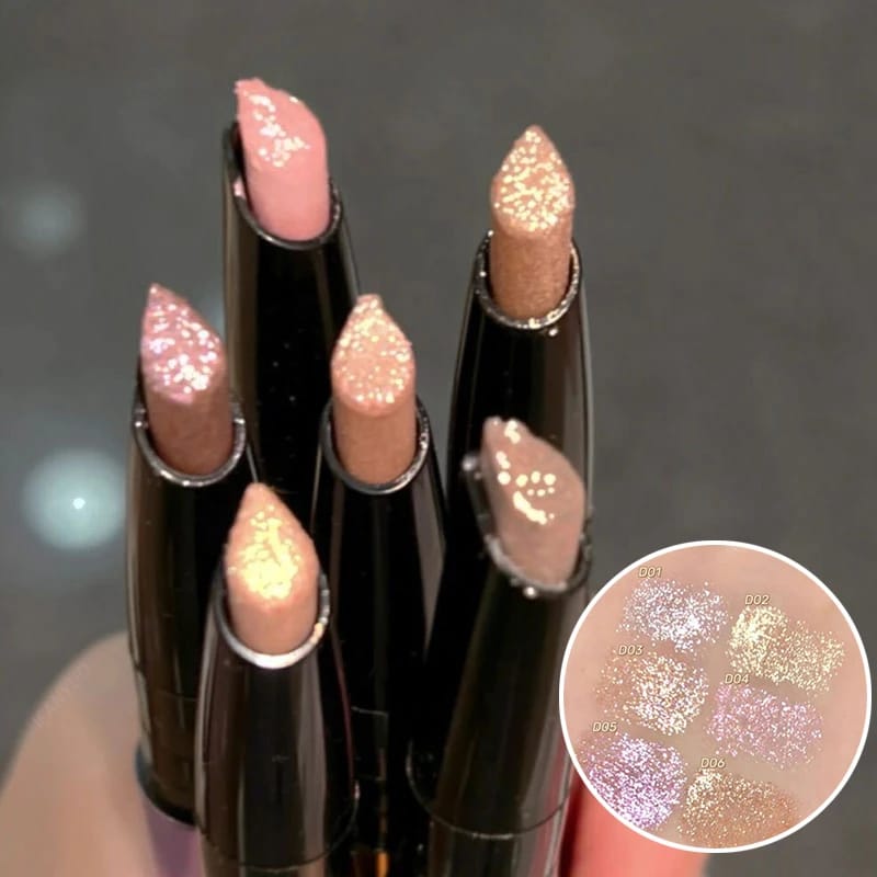 Pearlescent Eye Shadow Stick Shimmering Clear Sparkle Diamond Lying Silkworm Pencil Long Lasting Glitter for Eyes Korean Makeup