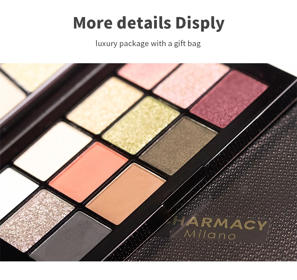 CHARMACY Twelve-color Eyeshadow Palette Diamond Shiny High-gloss Long-lasting Optical Color-changing Womens Fashion Makeup