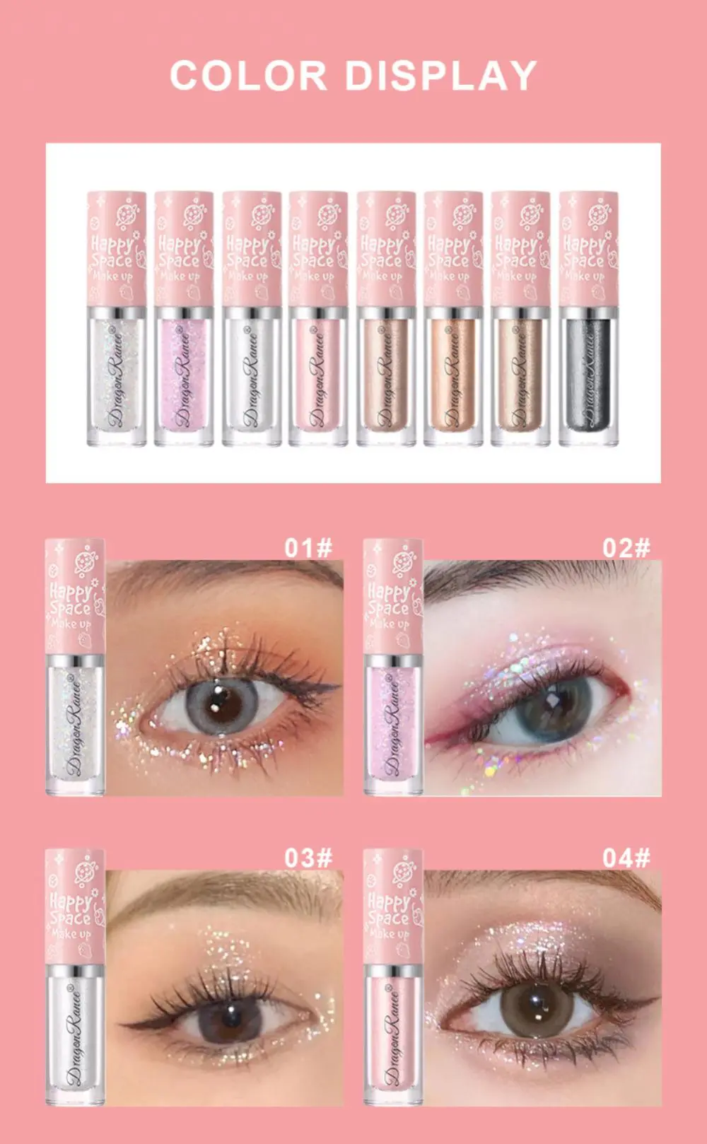 Highlighter Sparkling Eyes 8 Colors Beauty Cosmetics Pearlescent Glitter Eye Shadow Liquid Eye Shadow Eyes Makeup