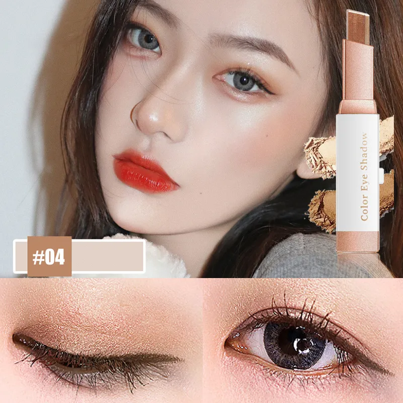 Double Color Glitter Eye shadow Stick Pencil Eyeshadow Makeup Waterproof Bicolor Shimmer Cosmetics Beauty Makeup Tool