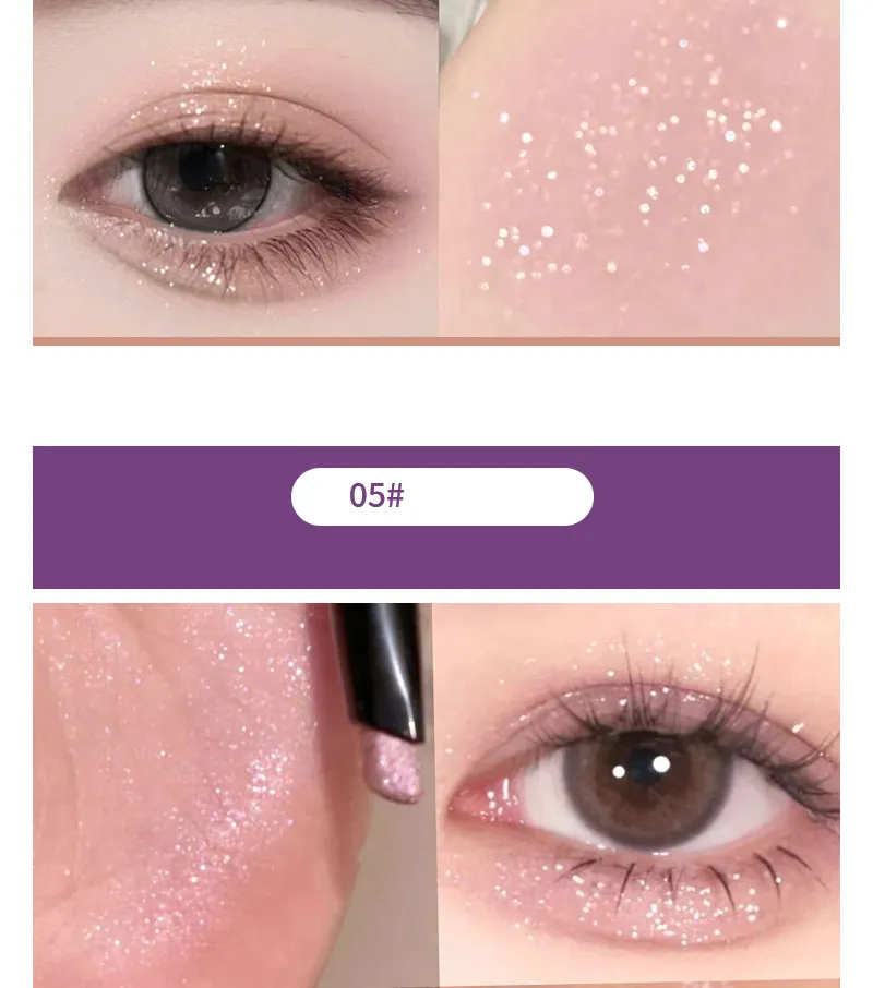 Pearlescent Eye Shadow Stick Shimmering Clear Sparkle Diamond Lying Silkworm Pencil Long Lasting Glitter for Eyes Korean Makeup