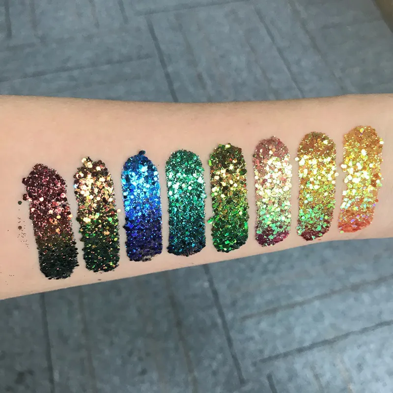 Chameleon Eyeshadow Metallic Powder Sequin Shiny High Gloss Pigment Eyeshadow Palette Eyes Makeup Party Cosmetic Glitter Sequin