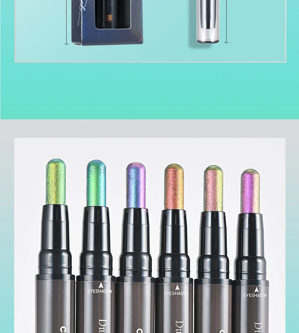 CHARMACY New Multichrome Eyeshadow Sticks High Pigmented Glitter Eyeshadow 6 Color Waterproof Eye Shadow Pen Metallic Makeup