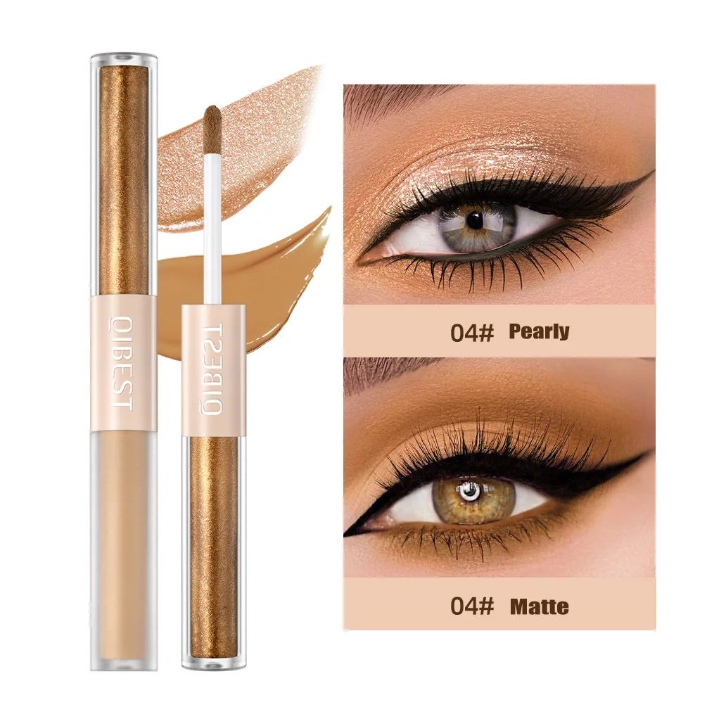 2 In 1 Stick Pearly Matte Eyeshadow Cream Smooth Nude Eye Makeup Liquid Contour Shadow Stick Waterproof Shimmer High Light Pen